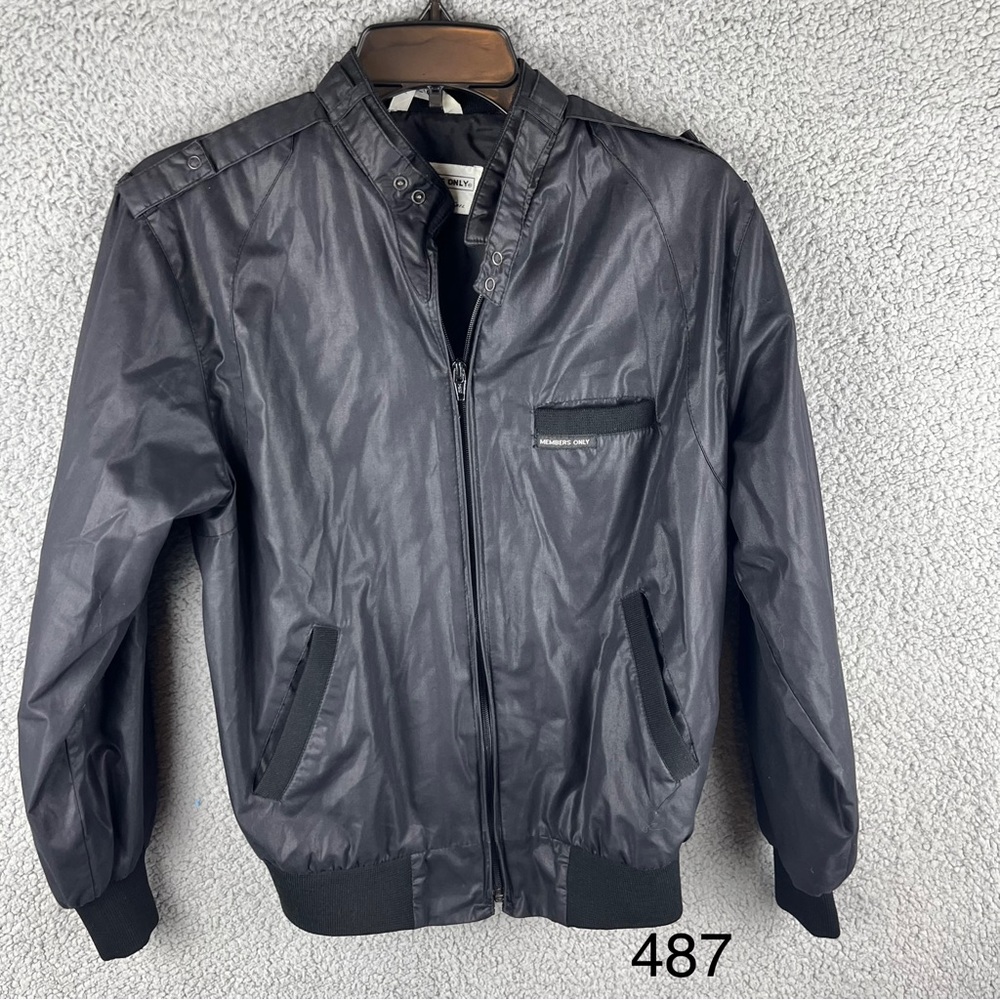 Member's Only By Fabil Vintage Black Bomber Unisex Jacket Size Small
